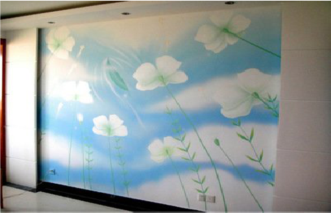 安仁画墙绘怎么画好白云的蓬松感?